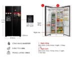 Tủ lạnh Toshiba Inverter 568 L Side By Side GR-RS755WIA-PGV(22)-XK - Ảnh 3